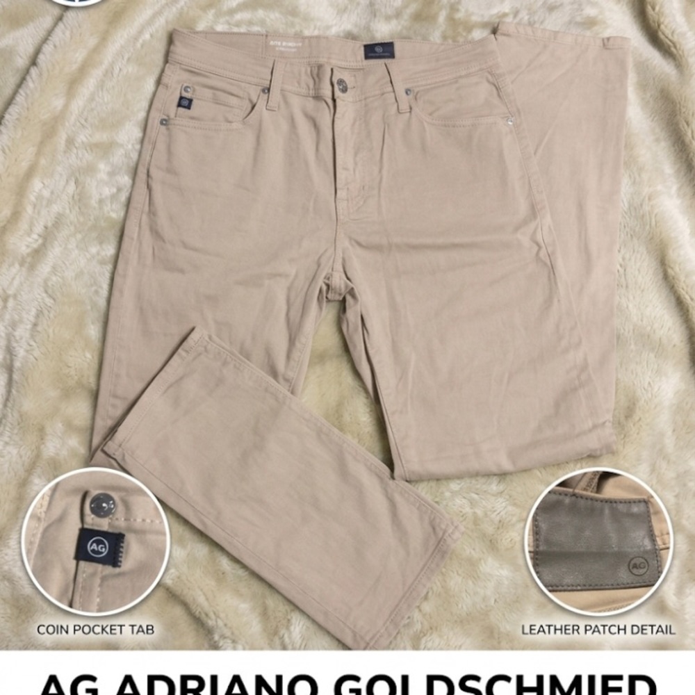 Ag Adriano Goldschmied Light Beige Slim Chinos